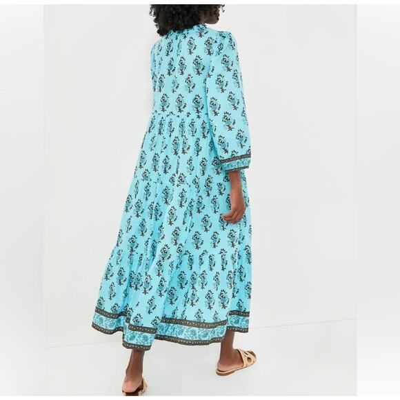 Tuckernuck Tropical Turquoise Bouquet Long Maxi Dress XXXL 3X Plus Size Midi - Picture 3 of 14